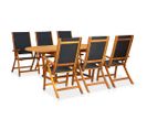 Mobilier À Dîner D'extérieur 7 PCs En Bois D'acacia Solide