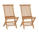 Chaises Pliables De Jardin 2 Pièces Bois De Teck Solide