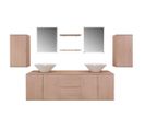 Mobilier De Salle De Bain Avec Lavabo 9 PCs Beige