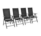 Chaises Pliables De Jardin 4 PCs Aluminium Et Textilène Noir