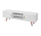 Meuble TV Mdf 150x35x48,5 Cm Blanc Brillant