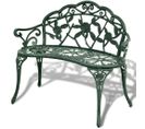 Banc De Jardin 100 Cm Aluminium Coulé Vert