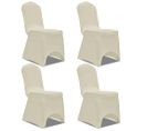 Housse De Chaise Extensible 4 PCs Crème