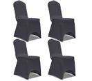 Housse De Chaise Extensible 4 PCs Anthracite