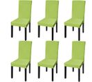 Housse De Chaise Droite Extensible 6 PCs Vert