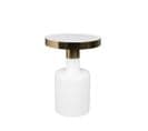 Glam - Table D'appoint Ronde En Métal Ø36cm - Couleur - Blanc