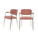 Lot De 2 Chaises Avec Accoudoirs Et Pieds Dorés