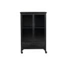 Ferre - Vitrine En Bois Et Métal à Roulettes H105cm - Couleur - Noir