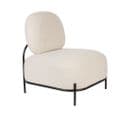 Polly - Fauteuil Lounge En Tissu Bouclette - Couleur - Blanc Ivoire