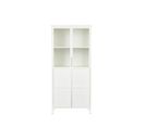 Miya - Vitrine 2 Portes En Verre Et Métal H150cm - Couleur - Blanc