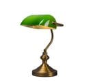 Lampe De Table/lampe De Notaire Classique Bronze Avec Verre Vert - Banker