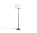 Lampadaire Noir Avec Abat-jour En Lin Blanc 45 Cm Réglable - Parte