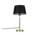 Lampe De Table Or / Laiton Avec Abat-jour Noir 25 Cm Réglable - Parte