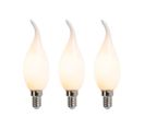 Lot De 3 Ampoules Bougies à Filament LED E14 Dimmable F35 Mat 3w