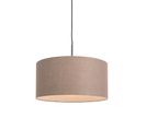 Lampe Suspendue Country Noire Avec Abat-jour Brun 50 Cm - Combi 1