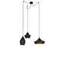 Lot De 3 Suspensions Scandinaves Noires Avec Or - Depeche