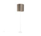 Lampe D'alimentation Blanche Avec Abat-jour Taupe Et Intérieur Doré 40 Cm - Simplo