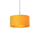 Suspension Noire Avec Abat-jour En Velours Jaune Avec Doré 50 Cm - Combi