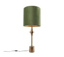 Lampe De Table Bronze Velours Abat-jour Vert 40 Cm - Diverso