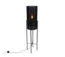 Lampadaire Design Abat-jour En Lin Noir Noir - Rich