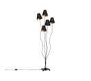 Lampadaire Design Noir Avec 5 Lumières Dorées - Melis