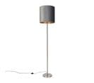 Lampadaire Moderne En Acier Tissu Abat-jour Gris 40 Cm - Simplo