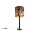 Lampe De Table Moderne Noire Avec Abat-jour Léopard 25 Cm - Simplo