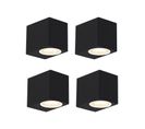 Lot De 4 Appliques Modernes Noires Ip44 - Baleno I