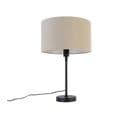 Lampe à Poser Noire Orientable Avec Abat-jour Marron Clair 35 Cm - Parte