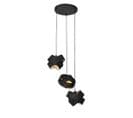 Lampe à Suspension Moderne Noire 3 Lumières - Tissu