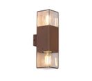 Applique D'extérieur Marron Rouille Avec Abat-jour Fumé 2 Lumières Ip44 - Danemark