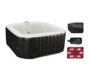 Spa gonflable 145x145x65 Cm 4 places Noir Et Blanc