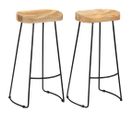 Tabourets De Bar Gavin Lot De 2 Bois De Manguier Massif