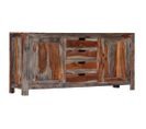 Buffet Gris 160 X 40 X 75 Cm Bois De Sesham Massif