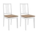 Chaises À Manger Avec Coussins Lot De 2 Blanc Bois Solide