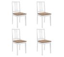 Chaises À Manger Avec Coussins Lot De 4 Blanc Bois Solide