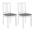 Chaises à Manger Avec Coussins Lot De 2 Blanc Bois Solide