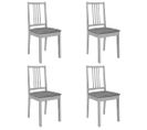 Chaises À Manger Avec Coussins Lot De 4 Gris Bois Solide