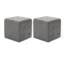 2 PCs Tables De Chevet Gris 30x30x30 Cm Similicuir