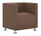 Fauteuil Cube Marron Tissu