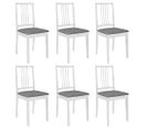 Chaises À Manger Avec Coussins Lot De 6 Blanc Bois Solide