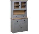 Buffet Haut Gris 93x40,5x180 Cm Pin Gamme Panama