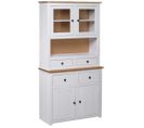 Buffet Haut Blanc 93x40,5x180 Cm Pin Gamme Panama