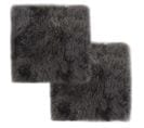 Coussins De Chaise 2 PCs Gris Clair 40x40 Cm Mouton Véritable