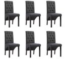 Chaises À Manger Lot De 6 Gris Foncé Tissu