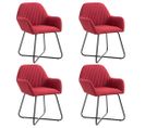 Chaises à Manger Lot De 4 Rouge Bordeaux Tissu