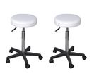 Tabourets De Bureau 2 PCs Blanc 35,5x84 Cm Similicuir