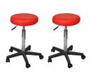 Tabourets De Bureau 2 PCs Rouge 35,5x84 Cm Similicuir