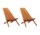 Chaises Pliables D'extérieur 2 Pièces Bois D'acacia Solide