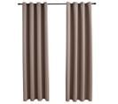 Rideaux Occultants Avec Anneaux En Métal 2 PCs Taupe 140x225 Cm